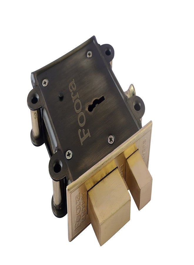 Foora Entry 2in1 Door Interlock 3 Keys with A Tower Bolt, 8 Lever Operated Both Side of The Door Lock (Antiqque, Polished Finish) - Image 2